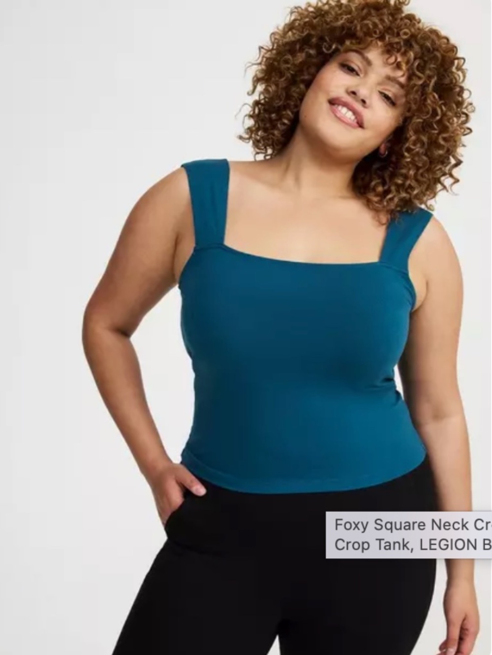 Legion Blue Foxy Square Neck Crop Tank